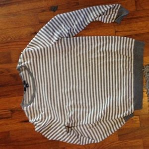 Anne Klein grey and white striped sweater!